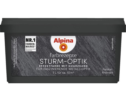 Alpina Effectverf Kleurrecepten STORM LOOK antraciet 1 l