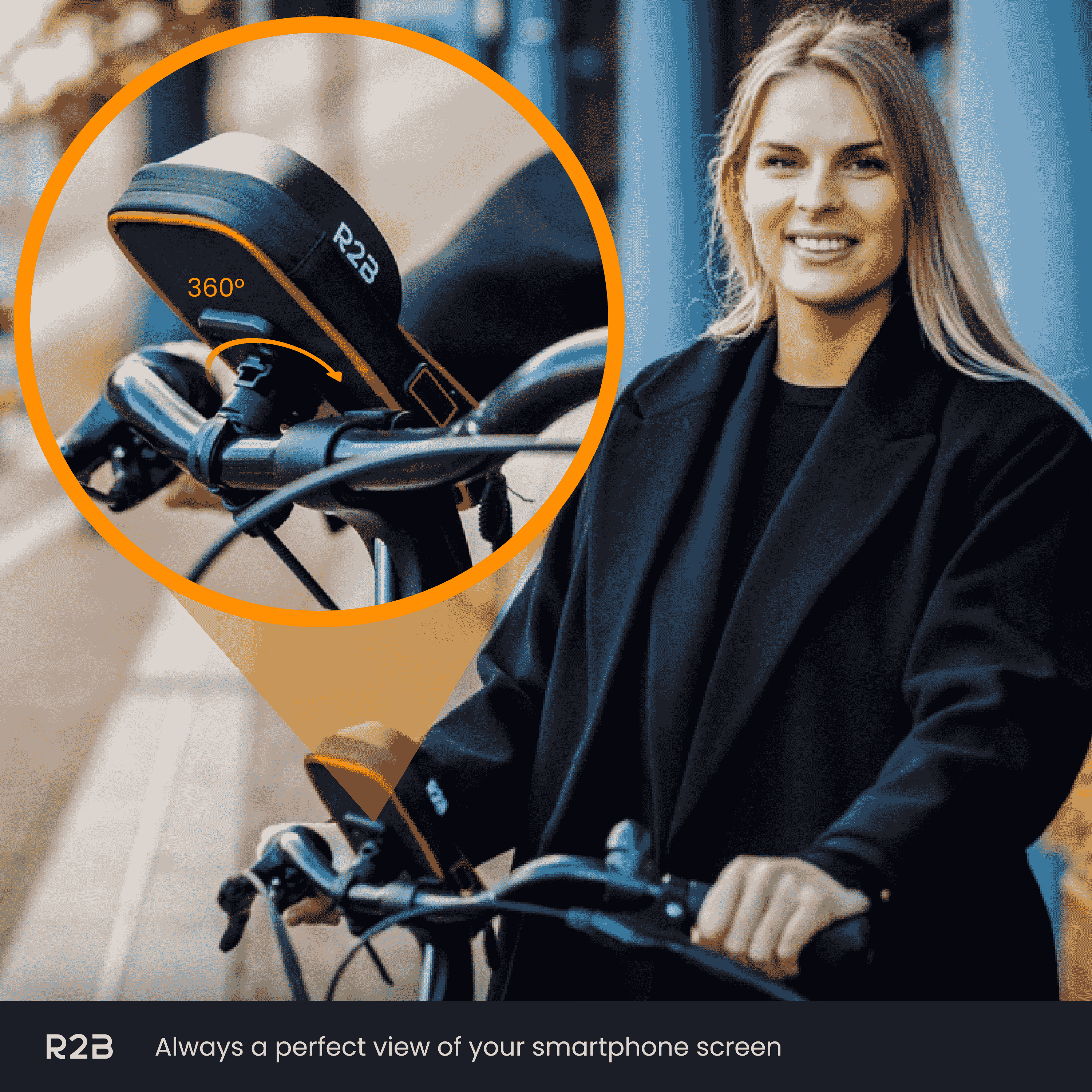 R2B Rode Waterdichte Fiets Telefoonhouder