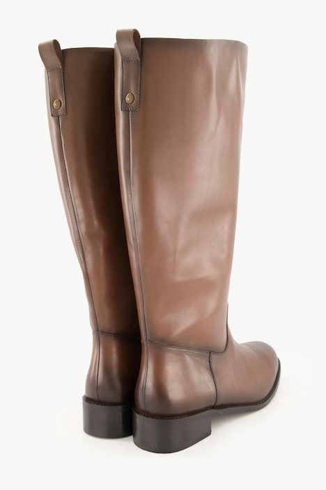 Lederstiefel, XL-Schaft, Elastikeinsatz, Weite H