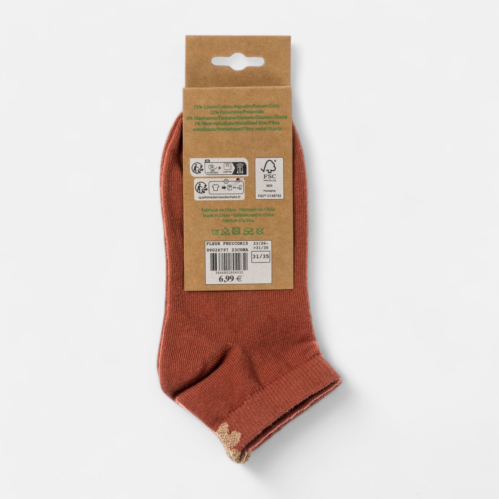 Chaussettes Enfant corail