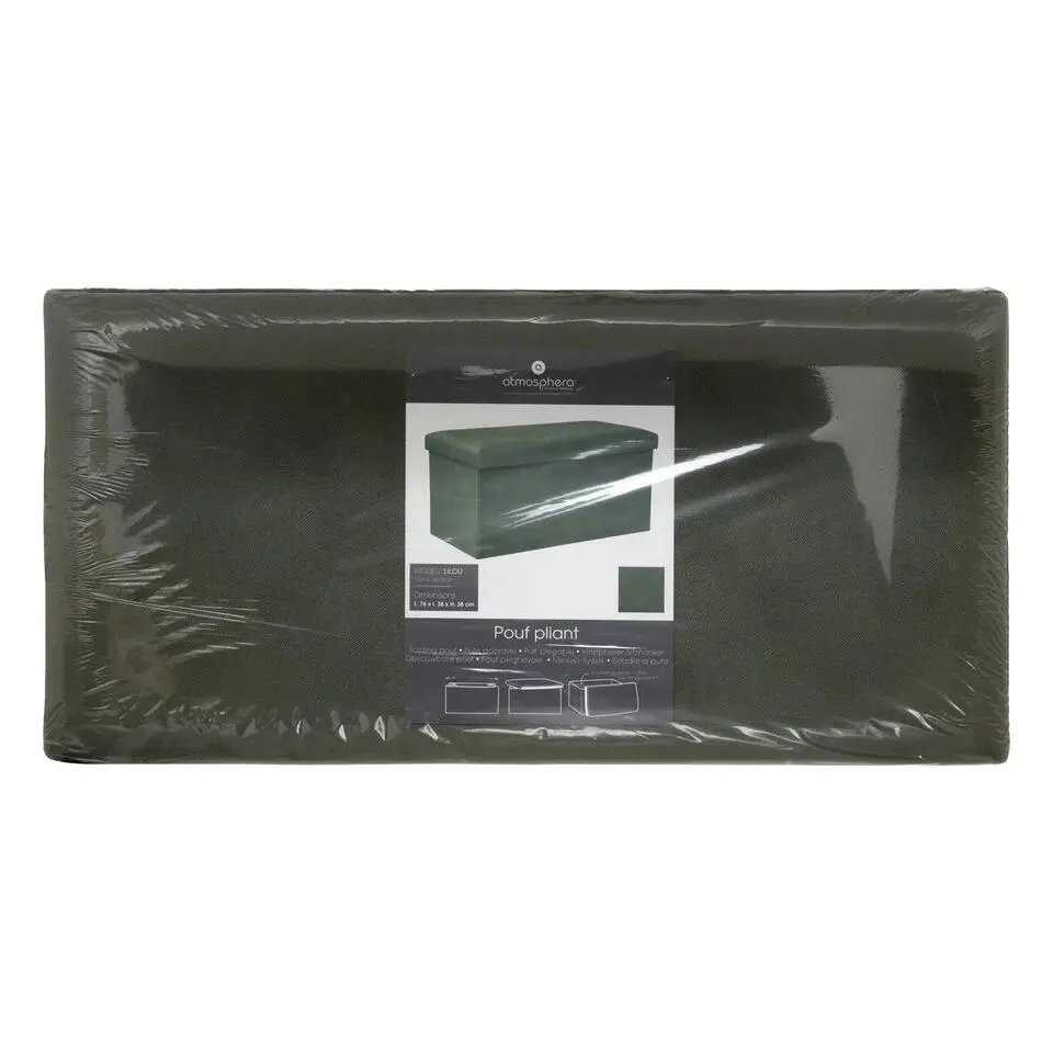 Atmosphera Poef/hocker - Opvouwbaar - Dennengroen - 76 x 38 x 38 cm