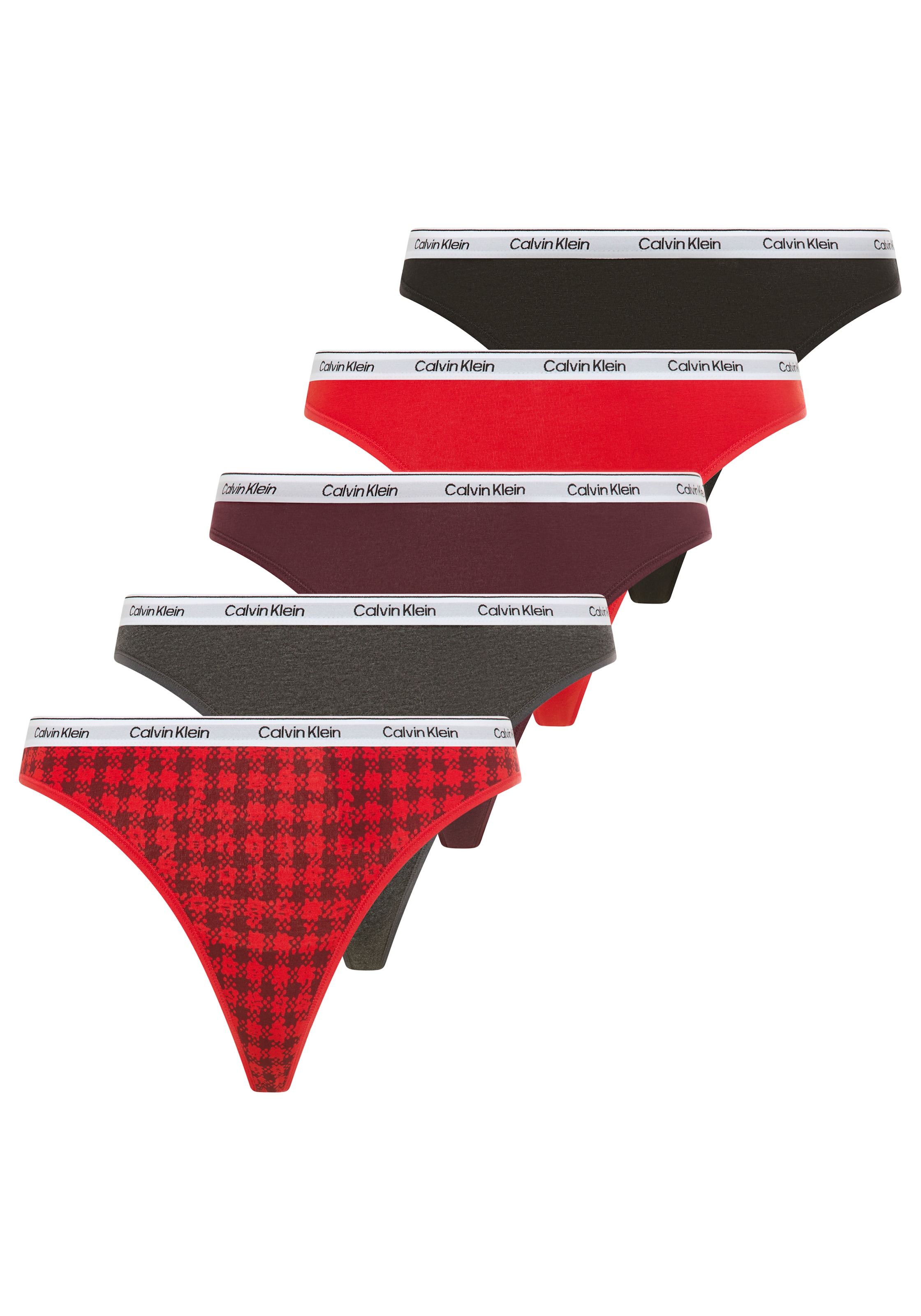 Calvin Klein Underwear String »5 PACK THONG (LOW-RISE)«, 5 Stk. mit Logobund