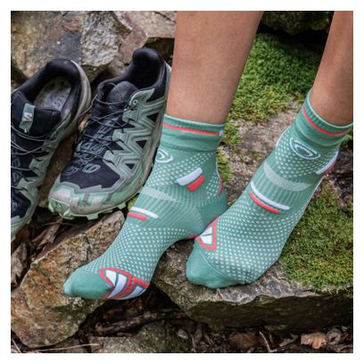 Chaussettes BV Sport Trail Ultra Mid Vert/Blanc