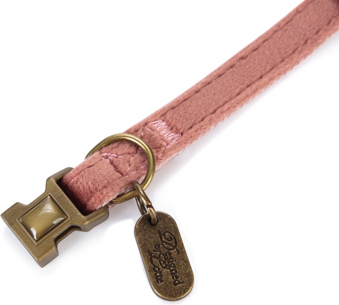 Designed by Lotte hondenhalsband Velura roze 20-30 x 1 cm
