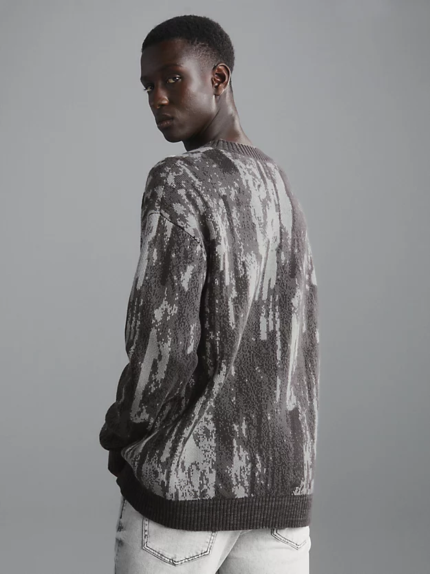 Suéter de malha jacquard de algodão