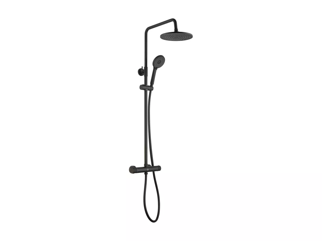 Cecipa max Colonne de Douche Thermostatique Noir Ensemble de Douche avec Douche de Tête Supérieur Réglable pour Salle de Bain,EU Modèle