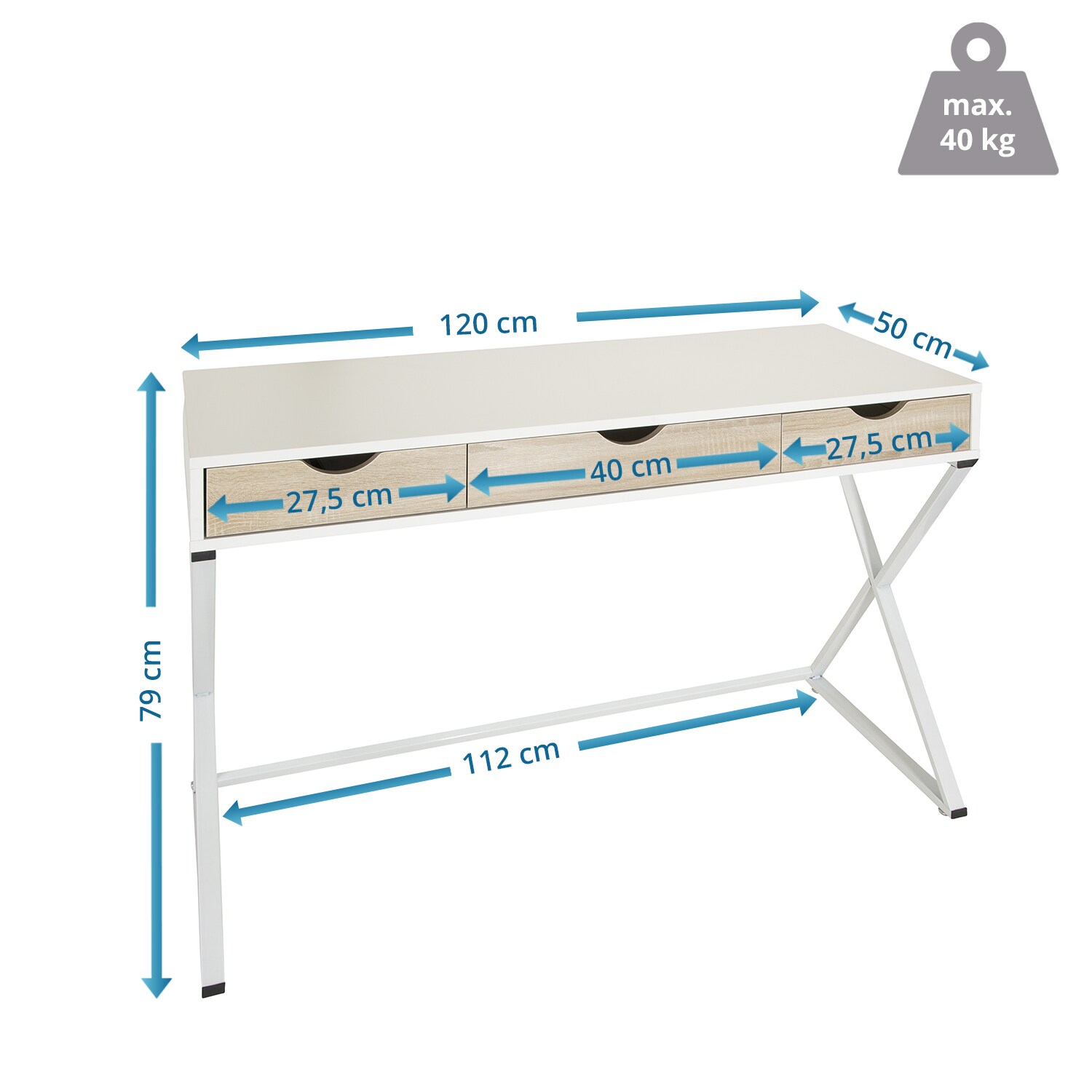 Schreibtisch EASY FLOW III Melaminharzbeschichtete Spanplatte, Gestell pulverbeschichteter Stahl hjh OFFICE