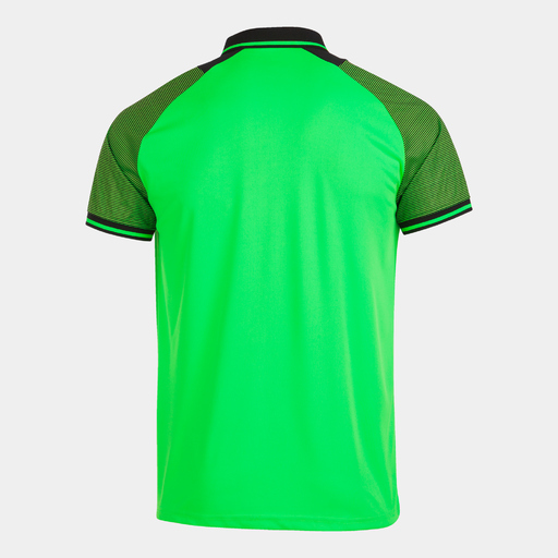 Camisa polo de manga curta Joma Essential II, verde fluorescente, preta