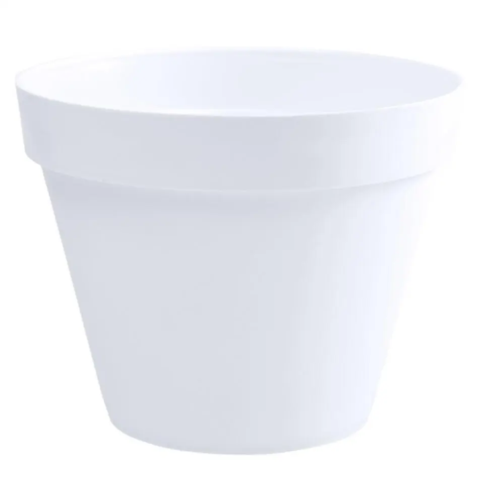 EDA Toscane Bloempot - kunststof - wit - D40 x H32 cm