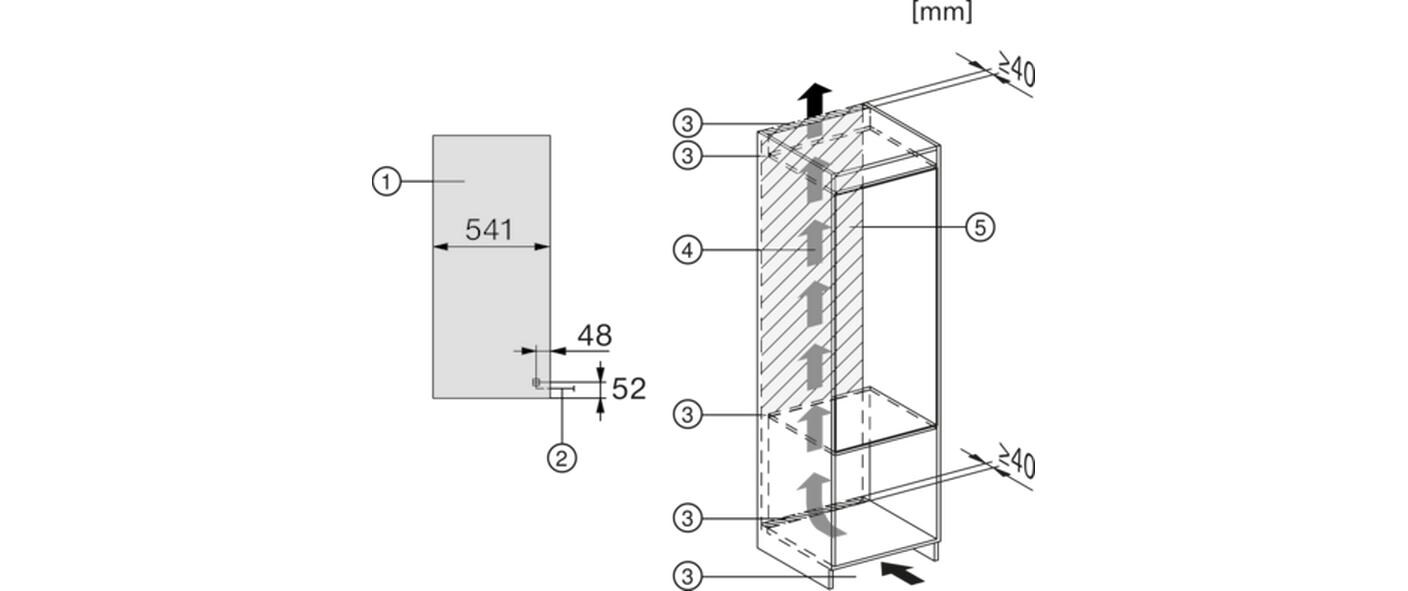 Einbaukühlschrank K 7328 D Links<br>Einbau-Kühlschrank mit 4 Sterne-Gefrierfach, LED-Beleuchtung, SoftClose und SuperKühlen für mehr Komfort
