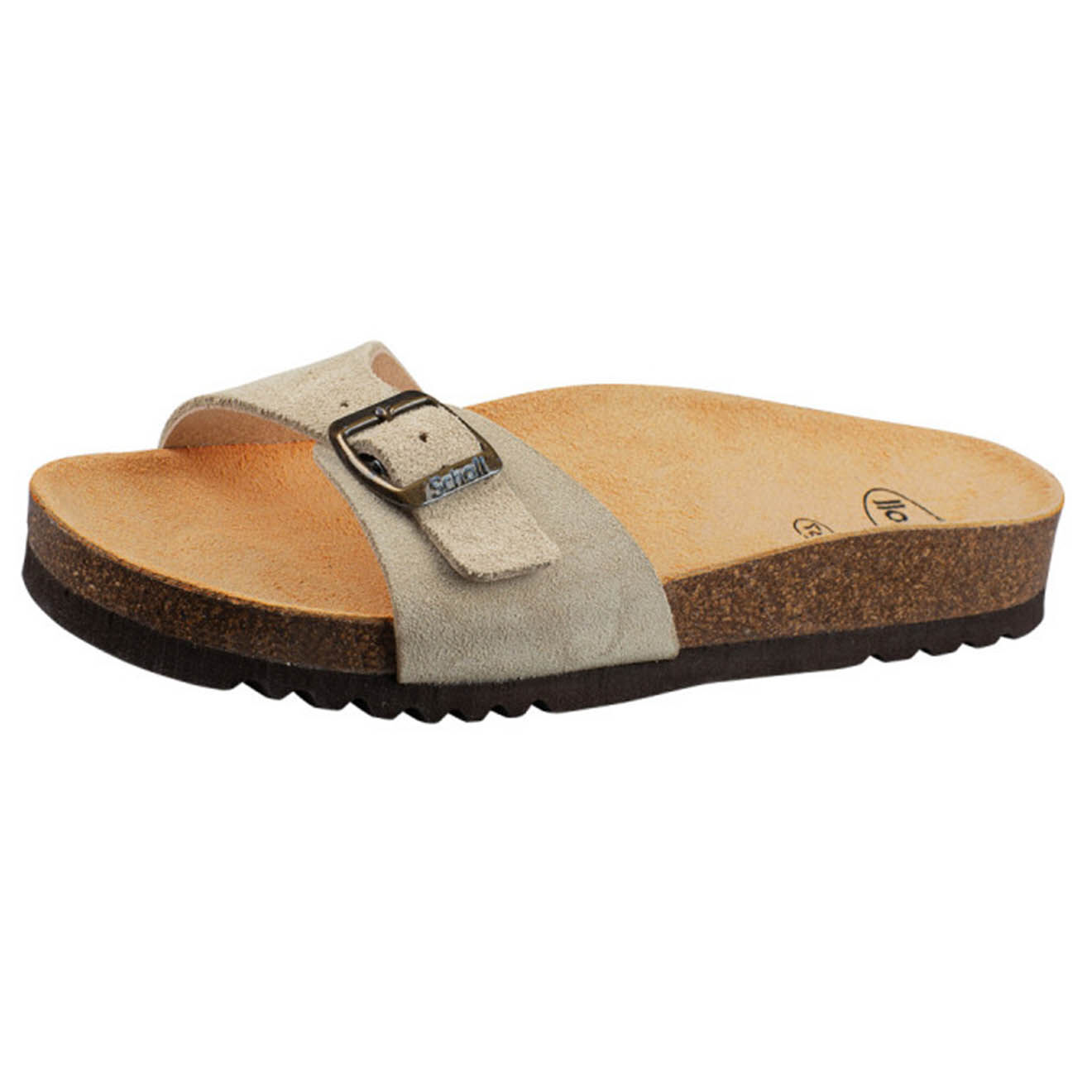 Scholl Mules en Velours de Cuir Estelle beiges