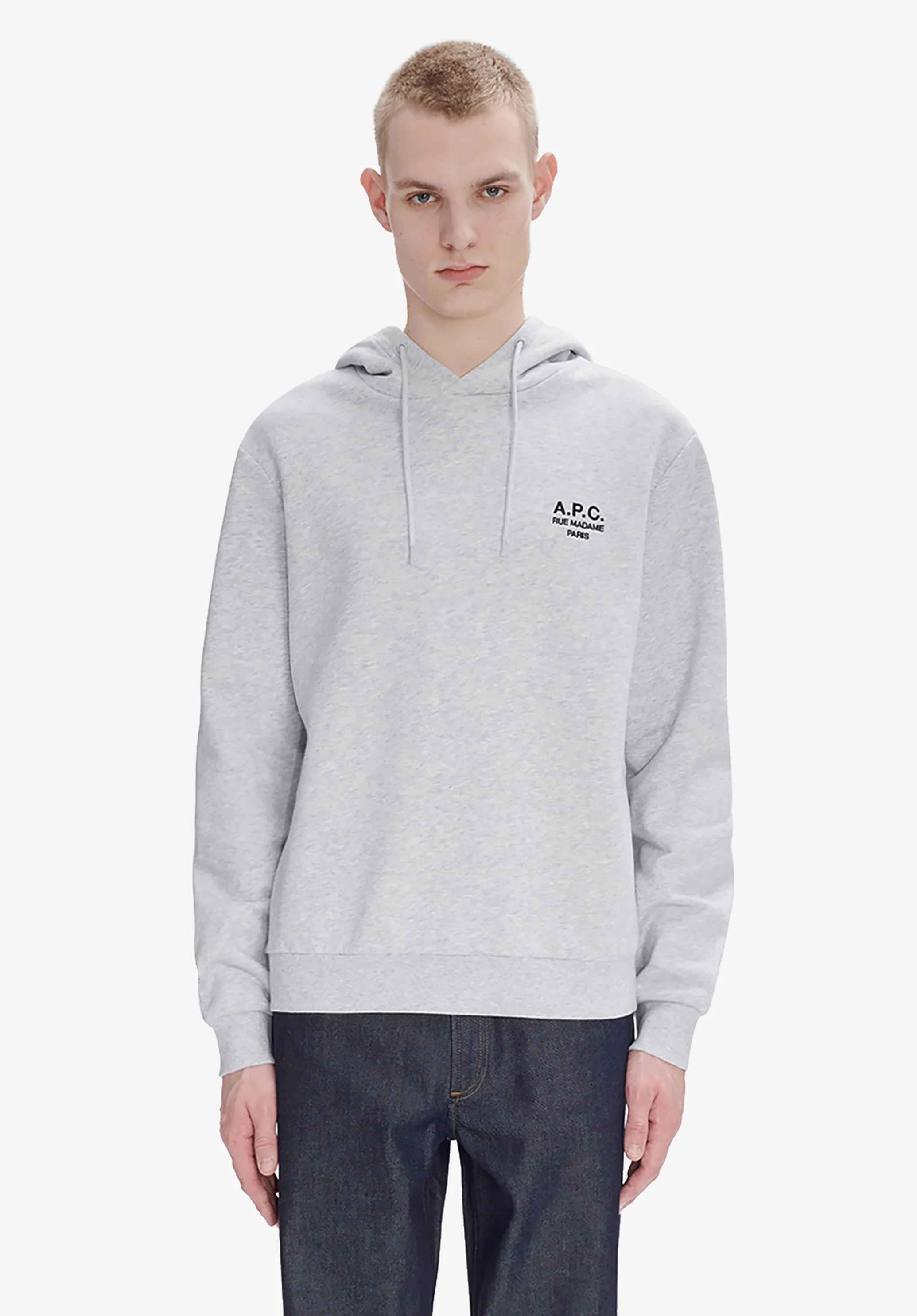 hoodie standard rue madame GOTS - Gris chine / noir