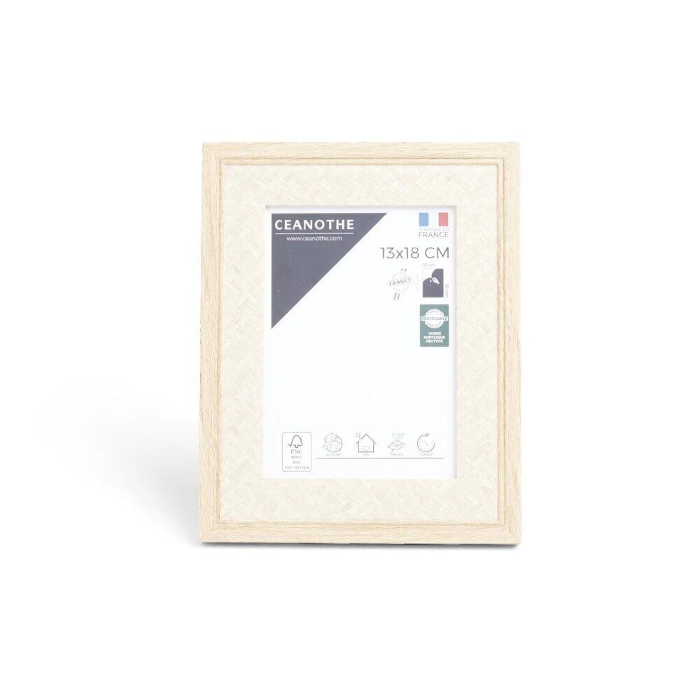 Cadre Palma bois beige naturel 19,8x1,8x24,8cm pour photo 13x18cm
