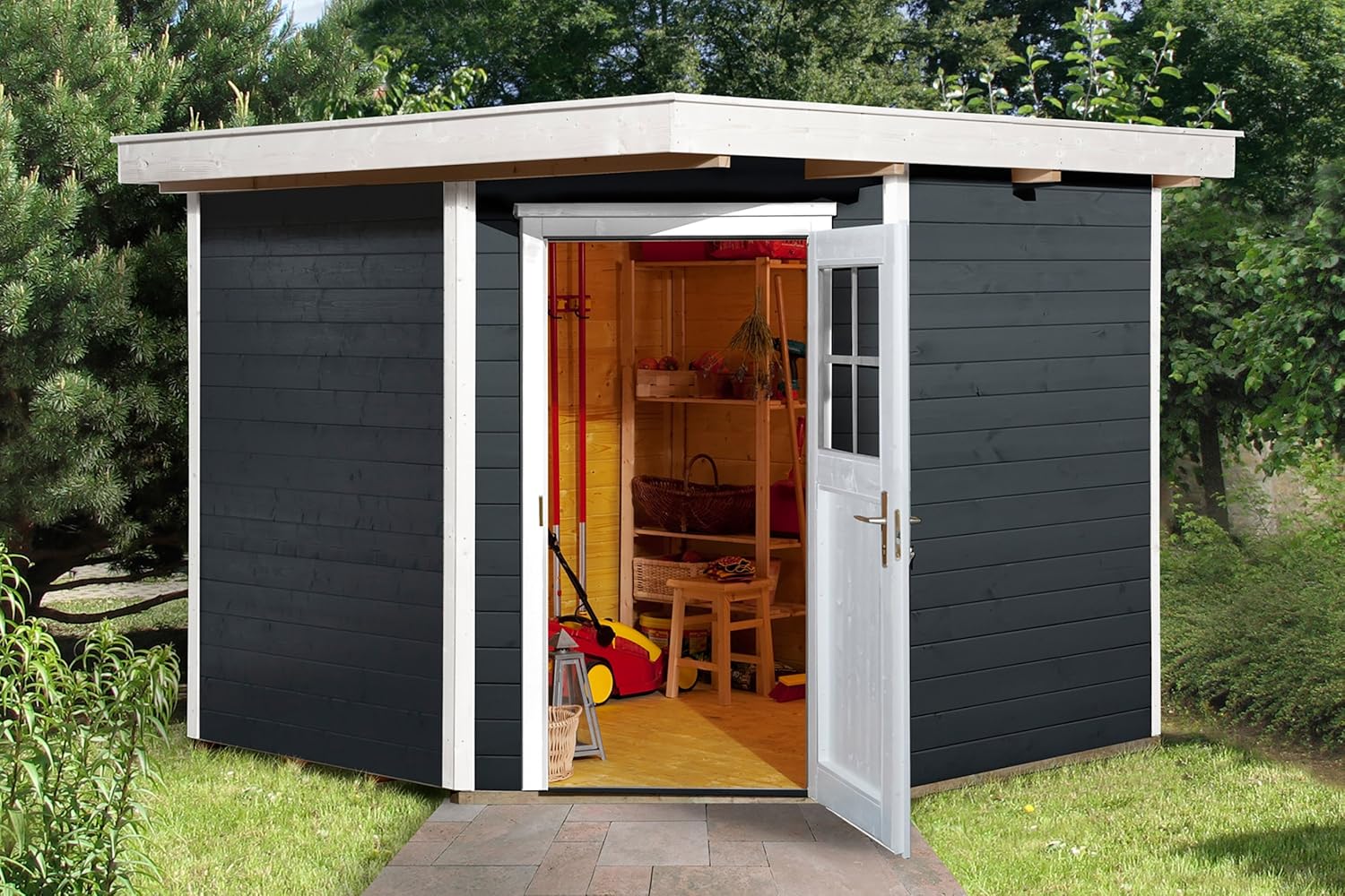 Weka Gartenhaus 229 Gr.2, anthrazit 235 x 239 cm