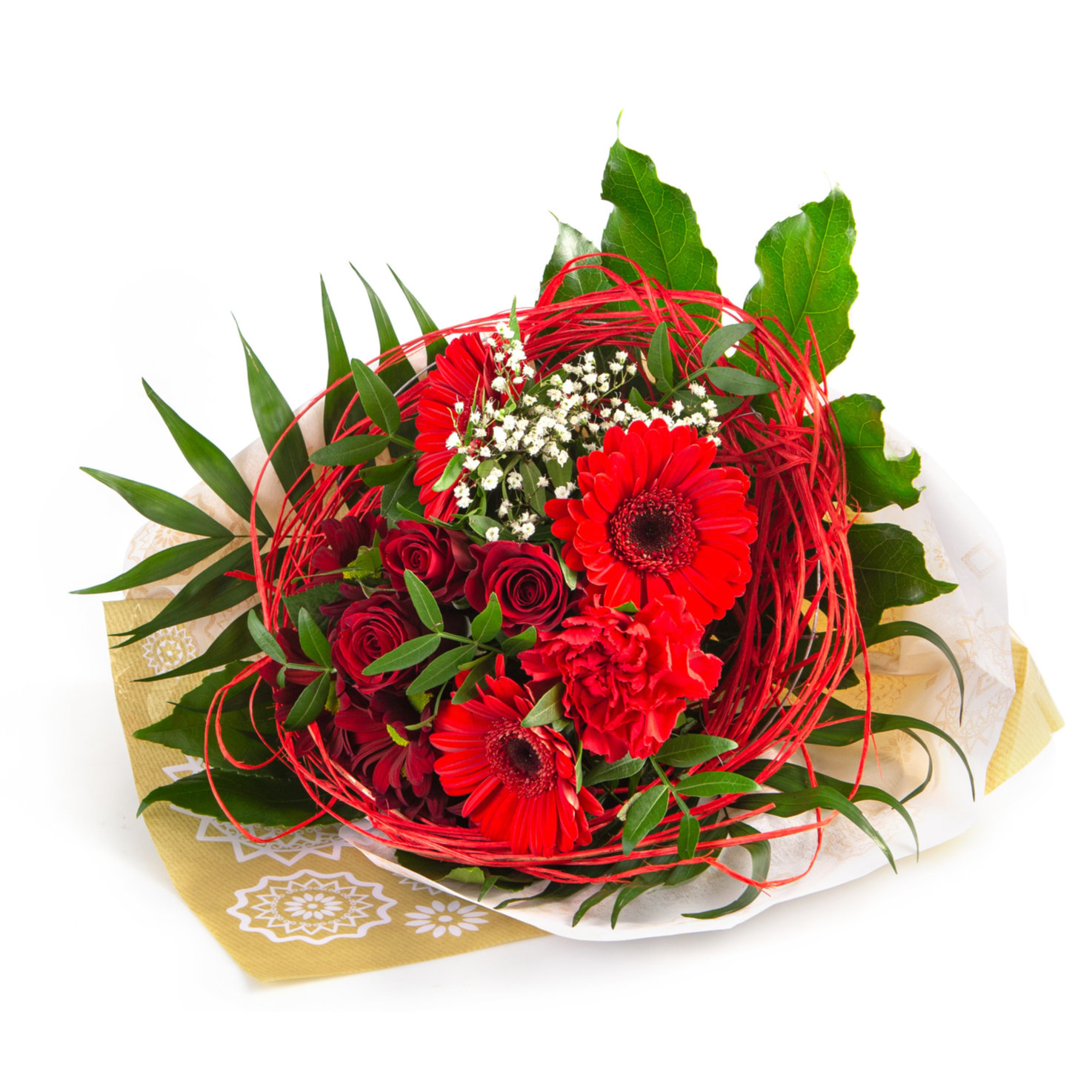 Biedermeier Blumenstrauss rot