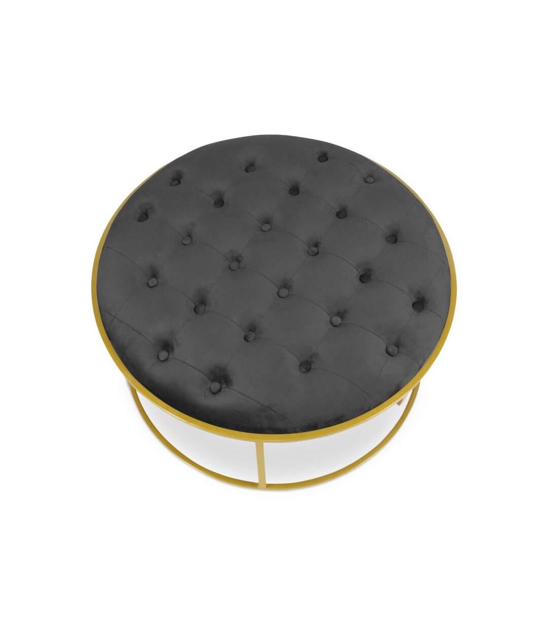 Paris Prix - Lot De 2 Poufs Design En Velours valona 75cm Noir