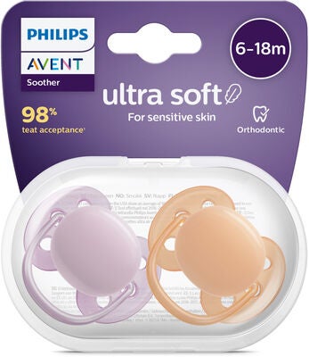 Philips Avent Ultra Soft Smokk 6-18m 2-Pack, Lilla/Oransje