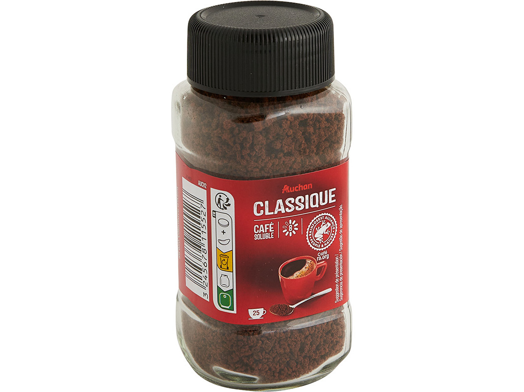 CAFÉ AUCHAN SOLÚVEL CLÁSSICO INTENSIDADE 8 50G