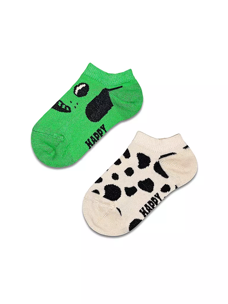 HAPPY SOCKS Kinder Sneaker Socken DOG 2er Pkg green grün