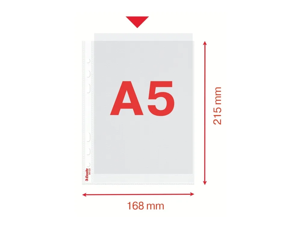 Plastlommer A5 Esselte 0,075 mm med præg - (100 stk.)