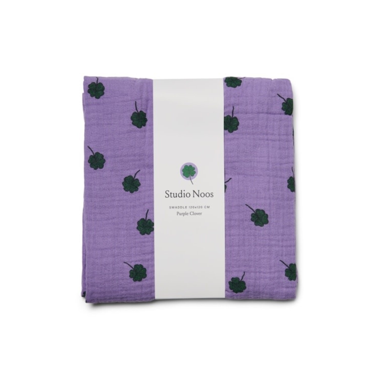 Studio Noos | Swaddle Print Large | Purple Clover