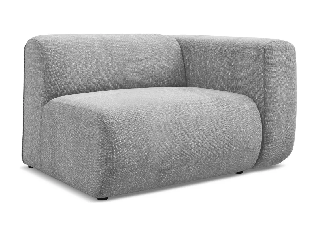 Module avec accoudoirs droit en tissu chenille - gris clair - EKAHI