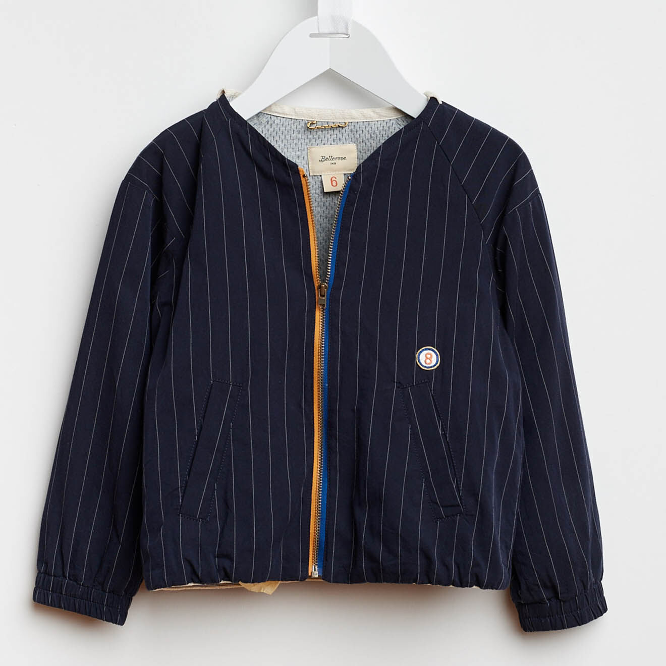 Bellerose Veste Looper en Coton rayée bleu nuit