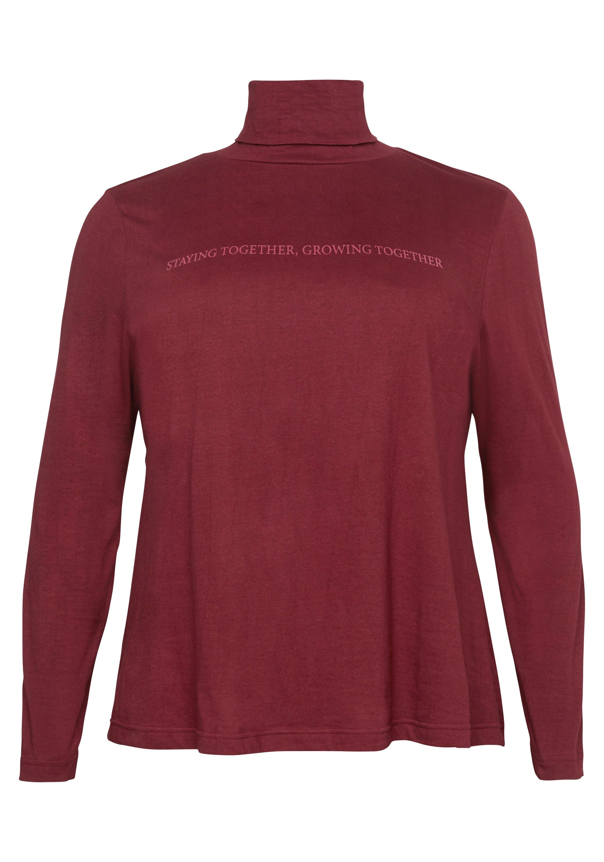 Langarmshirt mit Rollkragen und Statementdruck