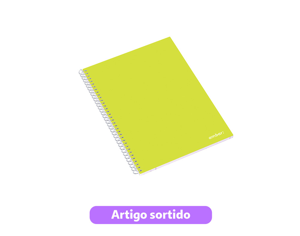 CADERNO ESPIRAL A5 SCHOOL AMBAR QUADRICULADO 80 FOLHAS