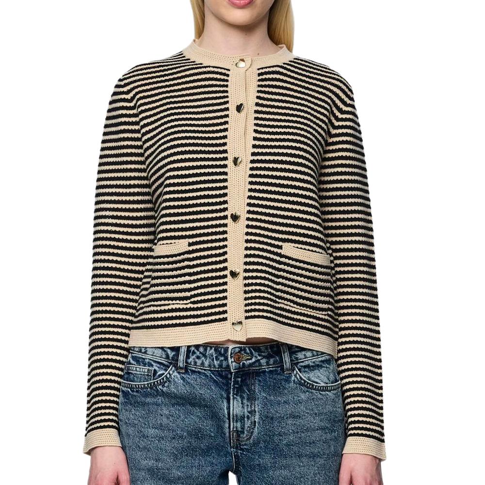 Pieces Gilet Noir/Beige Femme Pieces Nisa