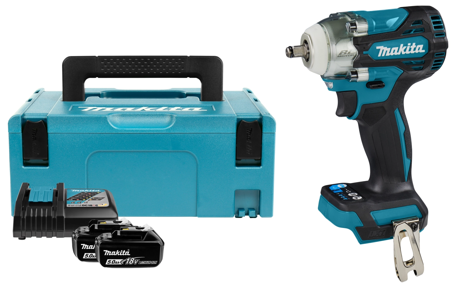 Makita DTW302RTJ 18V Li-Ion accu slagmoersleutel set (2x 5,0Ah) in Mbox - 3/8