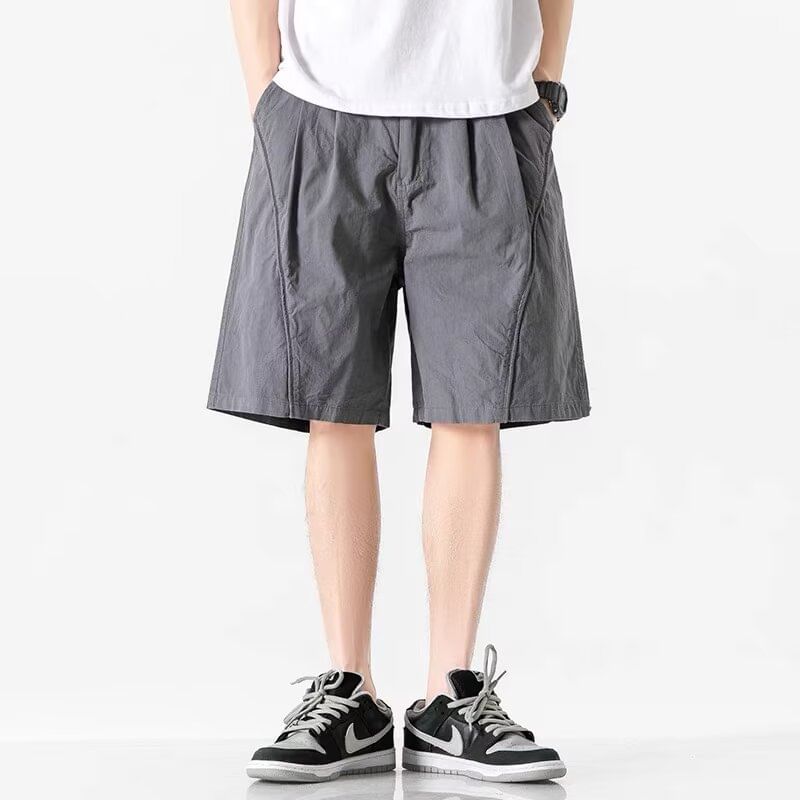 deersweeti - Mid Rise Plain Panel Shorts
