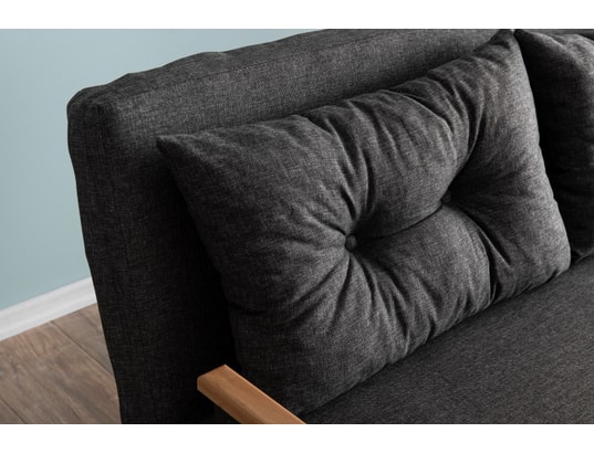 CONCEPT1 - Canapé lit Sando 2 places gris foncé 133 x 78 x h78
