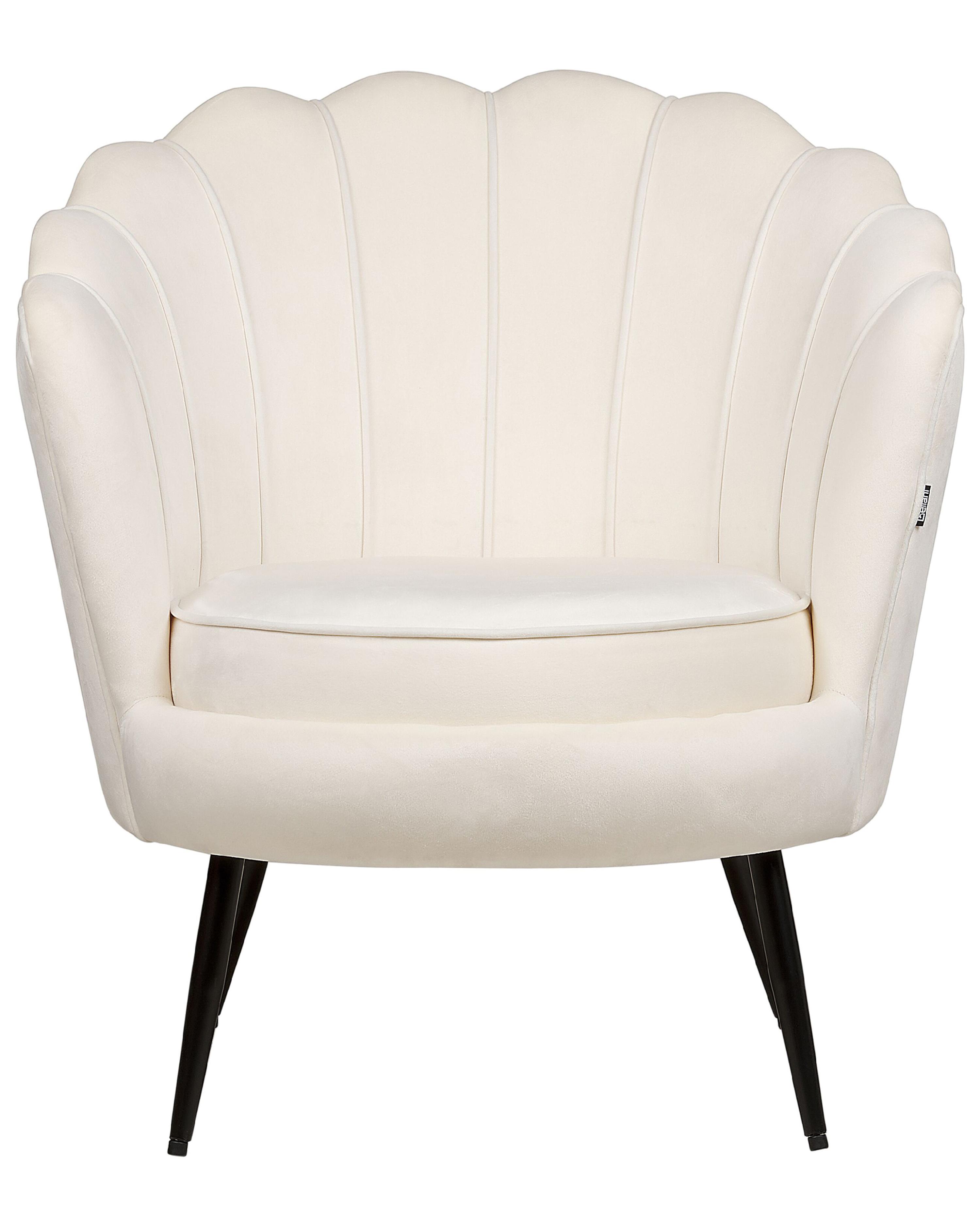Fauteuil LOVIKKA Fluweel Gebroken wit