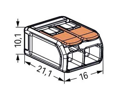 Wago 221-612 COMPACT-aansluitblok 6 mm² 2-aderig alle geleidertypen 50 stuks