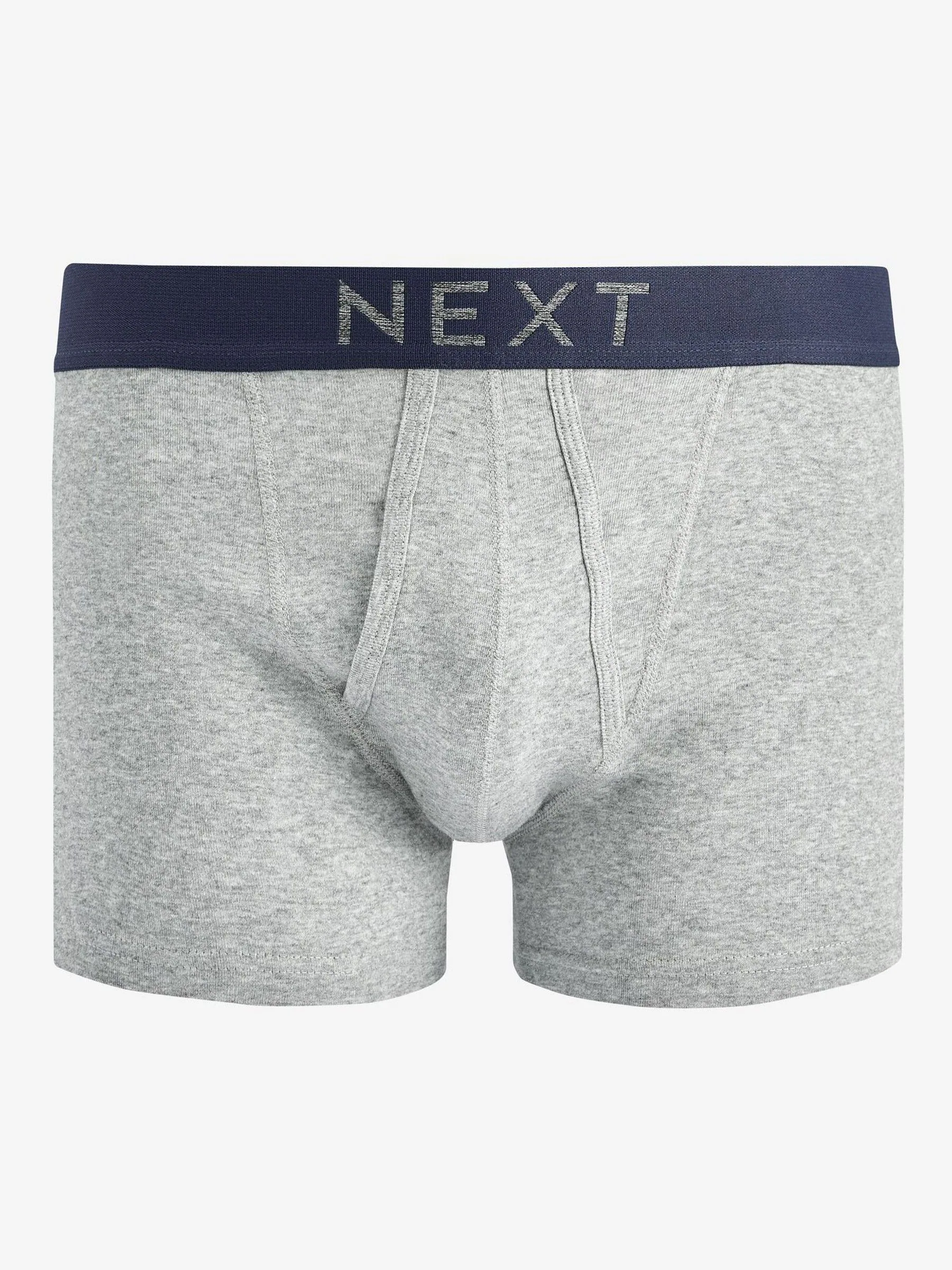 Grijs/marineblauw - Verpakking van 4 - A-frontboxershorts van 100% zuiver katoen