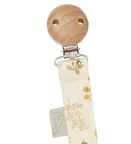 Cam Cam Schnullerketten - Beige m. Blätter/Schmetterlinge
