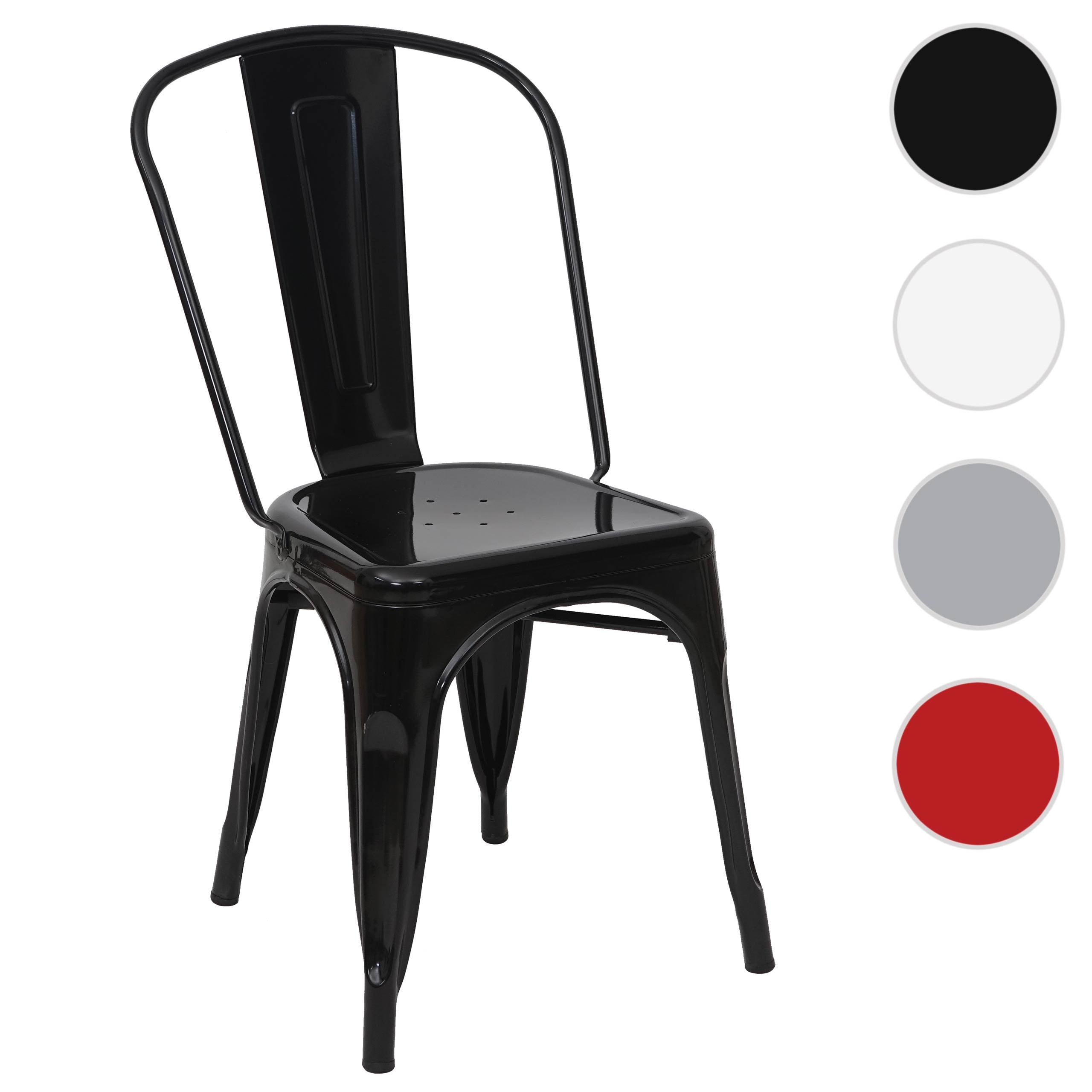 Stuhl MCW-A73, Bistrostuhl Stapelstuhl, Metall Industriedesign stapelbar ~ schwarz