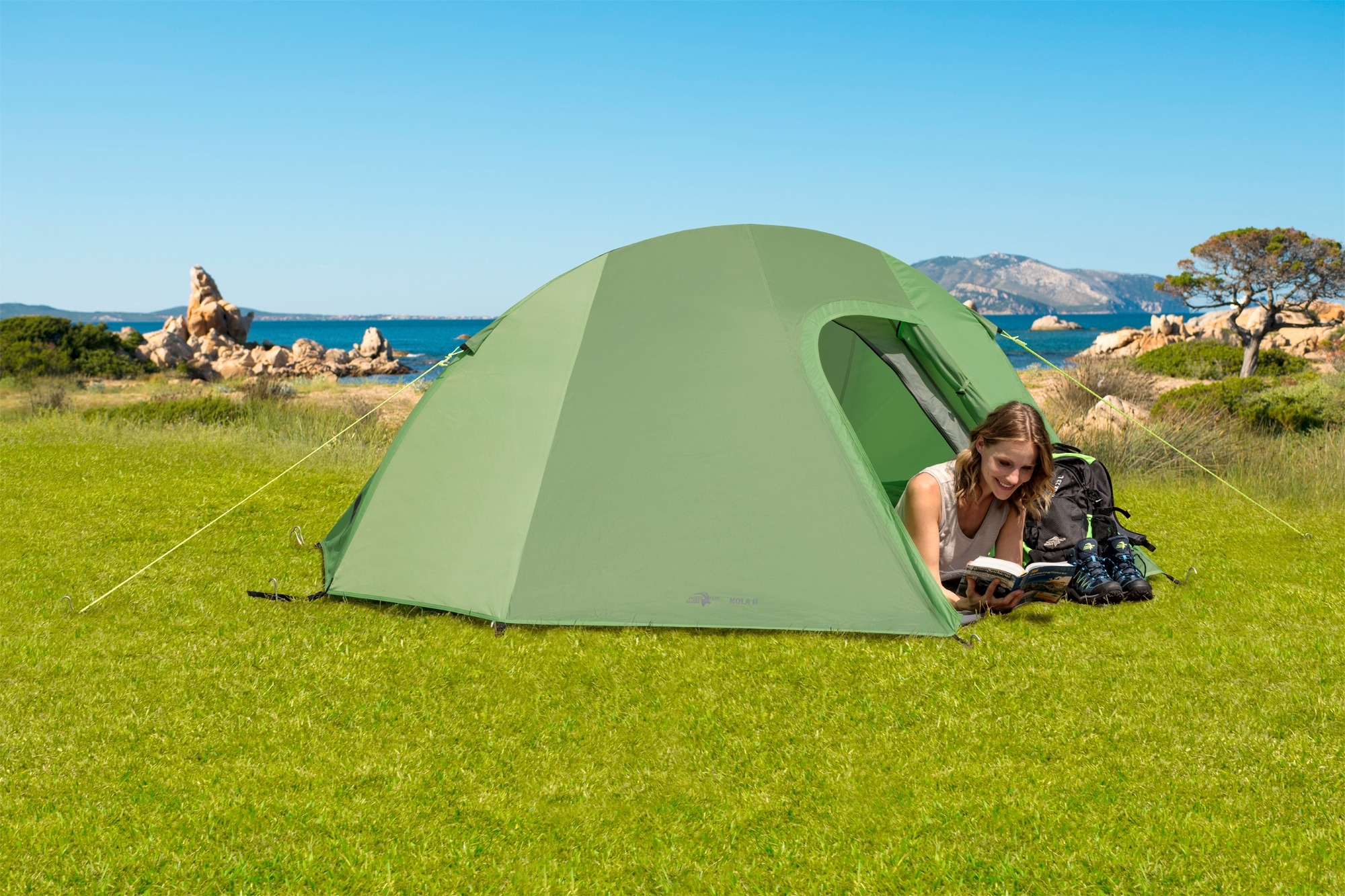 Mountain Guide Nola II Alu Trekkingzelt dunkelgrün für 2 Personen
