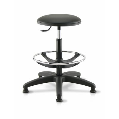 Siege technique TECNIK TC10 - tabouret assis-debout - hauteur réglable jusqu'à 80 cm - repose-pieds réglable - noir