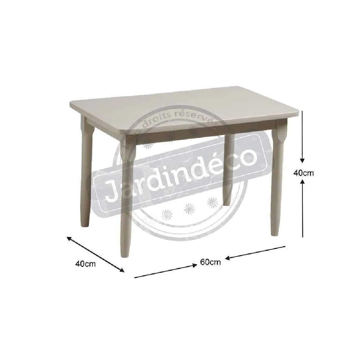 Aubry Gaspard Table Enfant Gris Clair