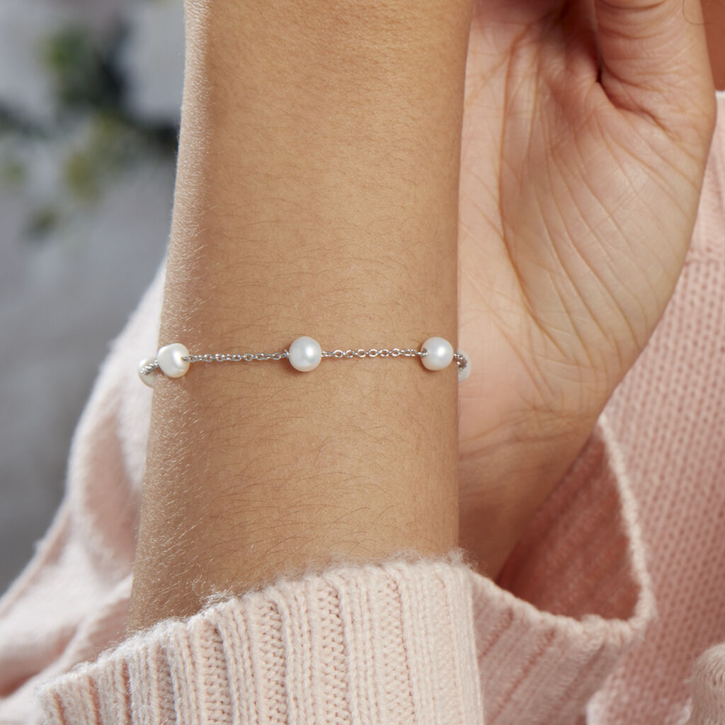 Bracelet Perlita Argent Blanc Perle De Culture