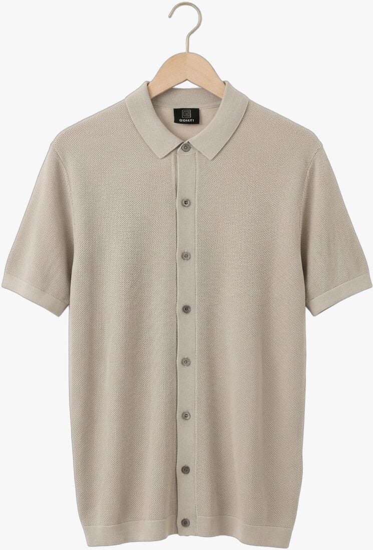 beige genti polo shirt 8 button ss 1260
