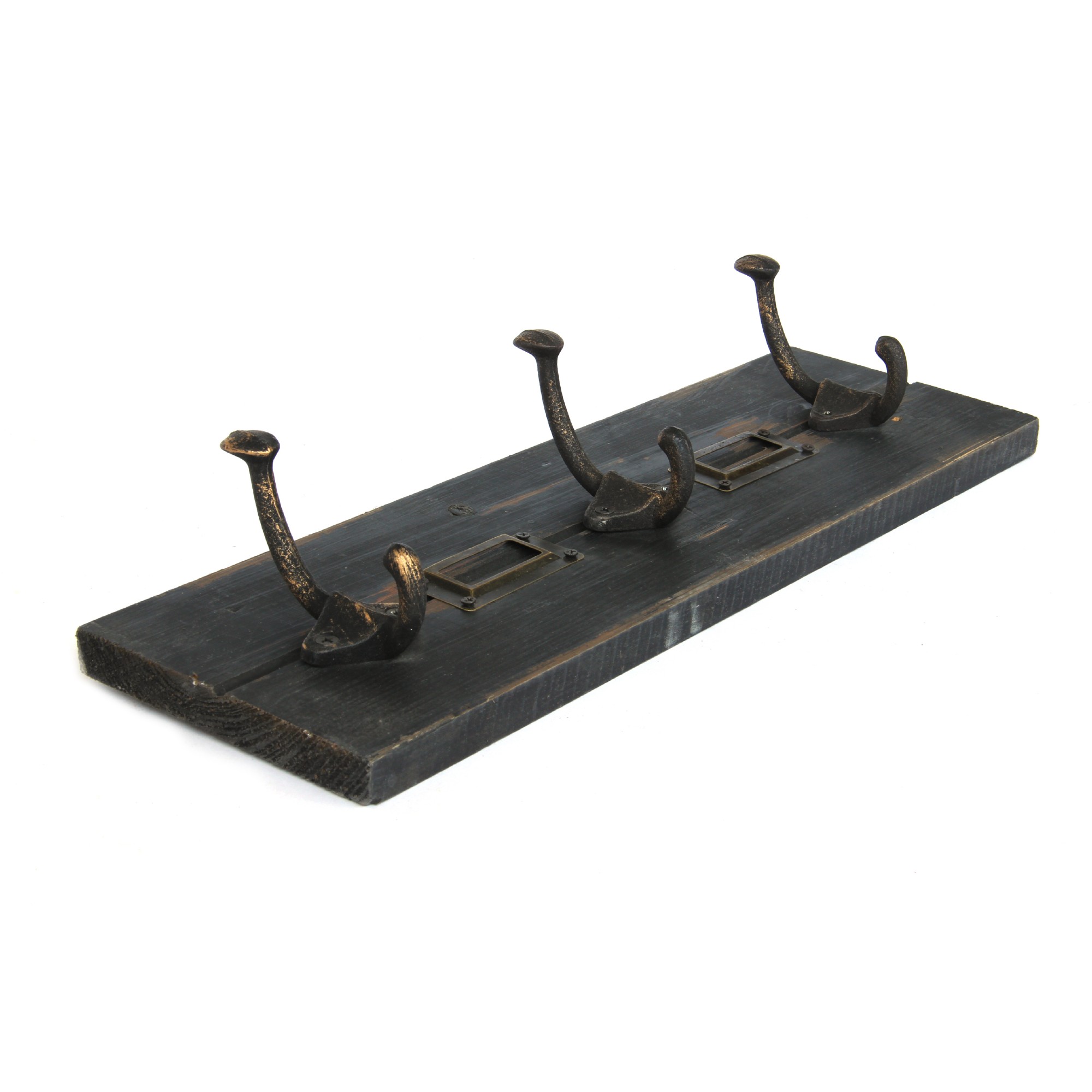 3er Wandhaken, schwarz, T 7 cm, B 40 cm, H 12 cm von fischer's lagerhaus