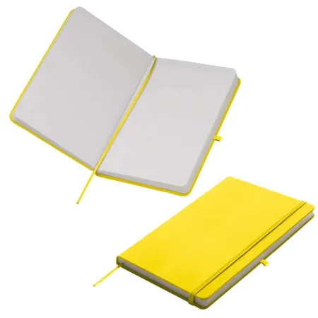 Easy Gifts Notizbuch im samtweichen PU Hardcover mit 160 blanko Seiten, DIN A5, gelb