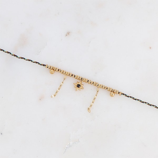 Bracelet Tanais - Acier inoxydable doré noir & zirconium
