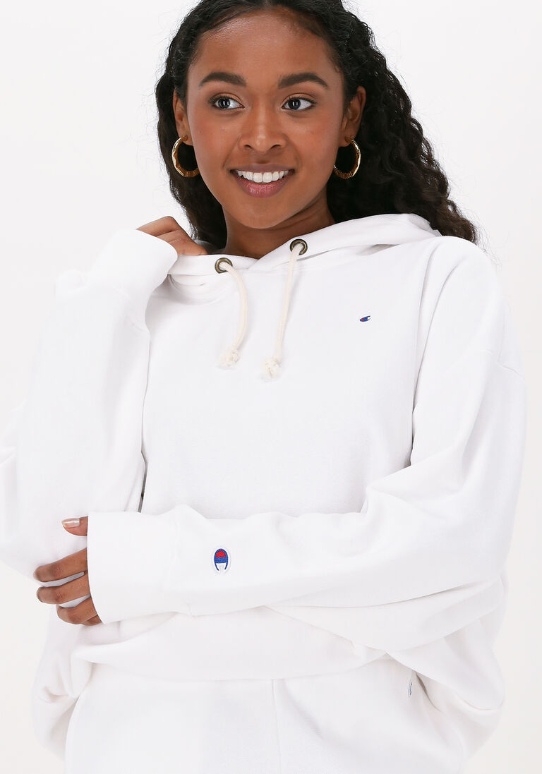 CHAMPION witte champion trui hooded sweatshirt dms plain