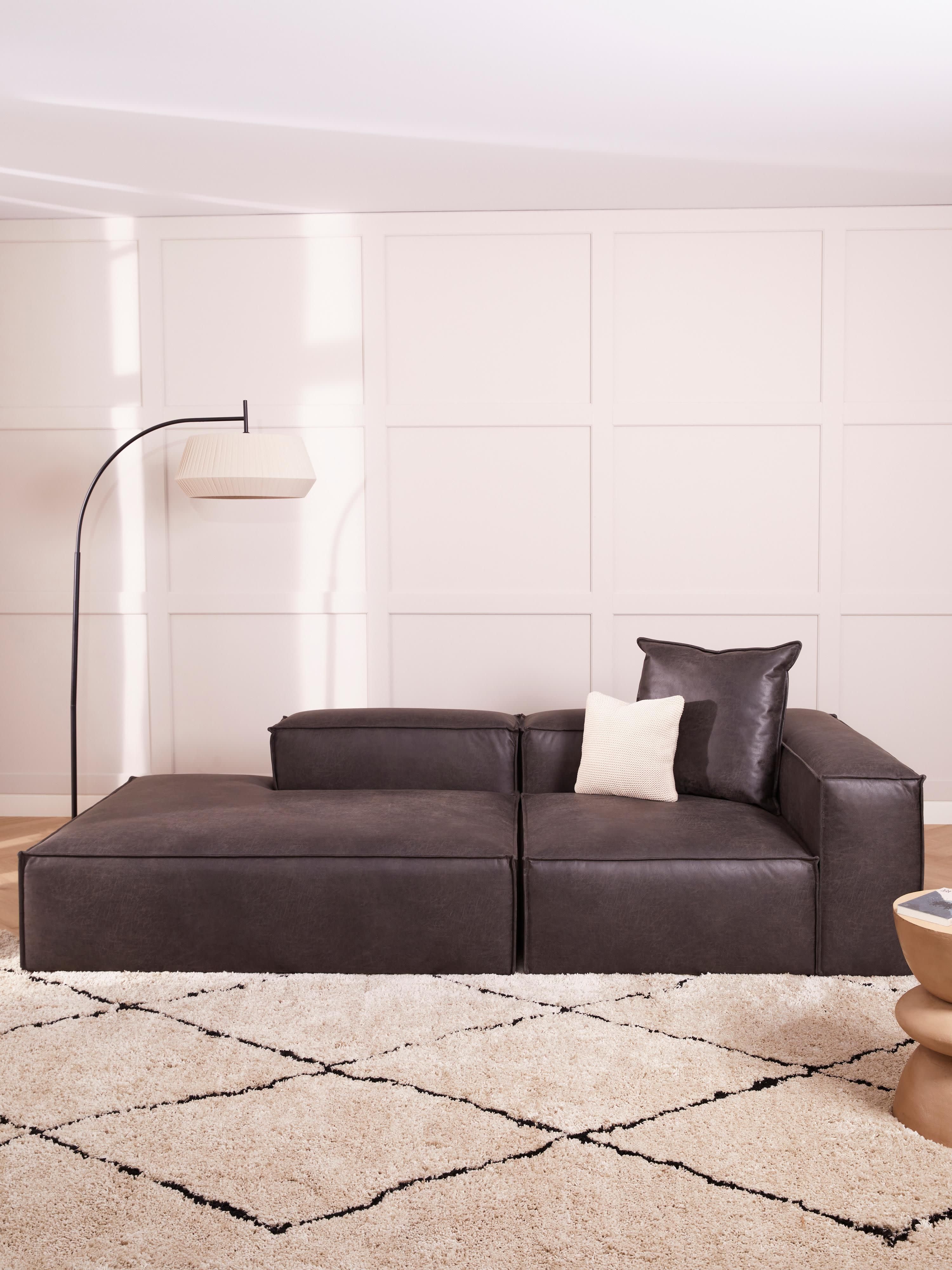 Modulaire chaise longue Lennon van gerecycled leer