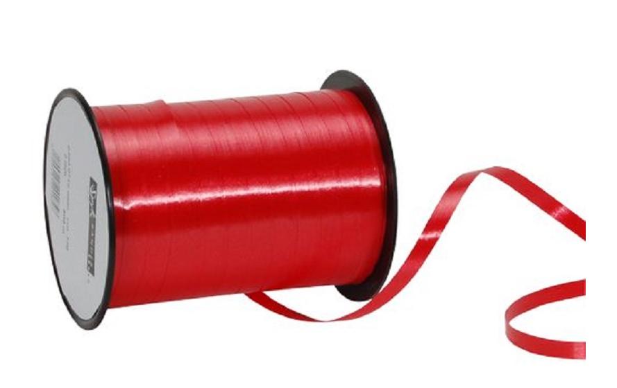 Geschenkband Poly Glatt 7 mm x 500 m, RotKräuselband für Geschenke