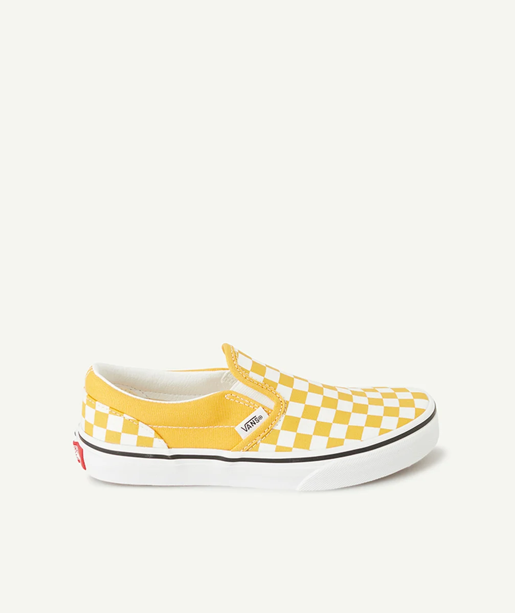 VANSchaussures classic slip-on enfant imprimé checkerboard jaune